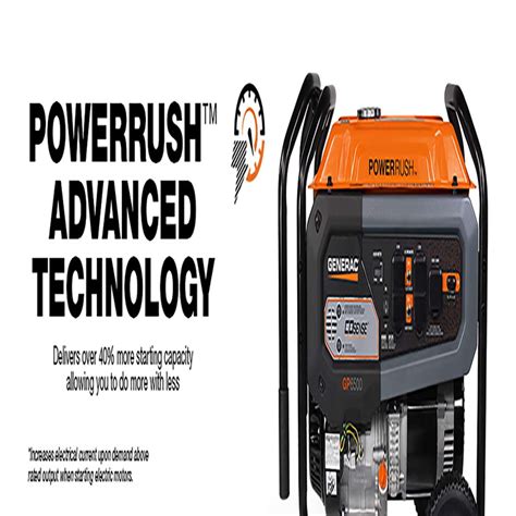 Generac GP Series 6500 W 120/240 V Portable Gas Generator.